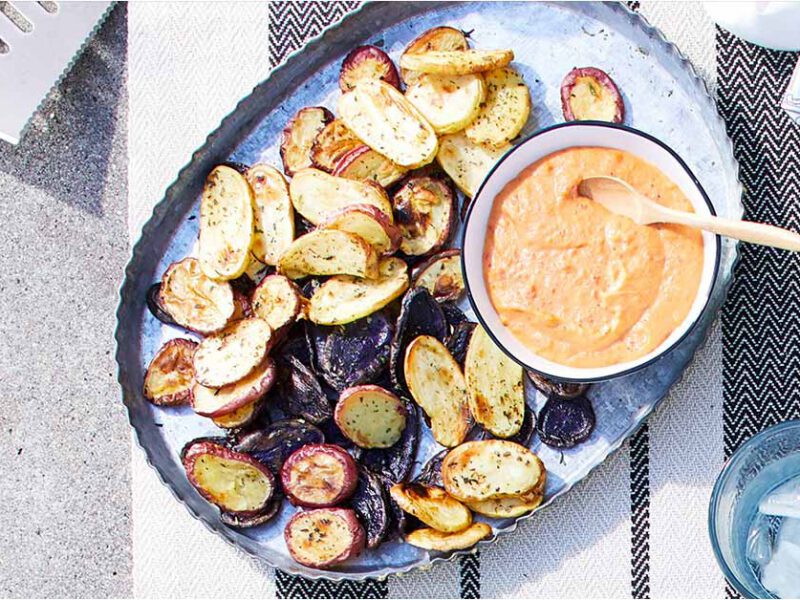 Potato Rounds Snackers with dip