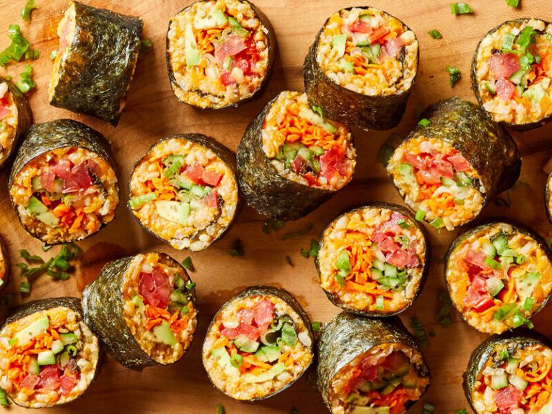 spicy tomato sushi rolls