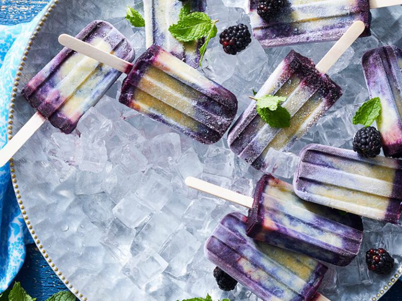 fruit pops - berry swirled corn homemade ice popsicles