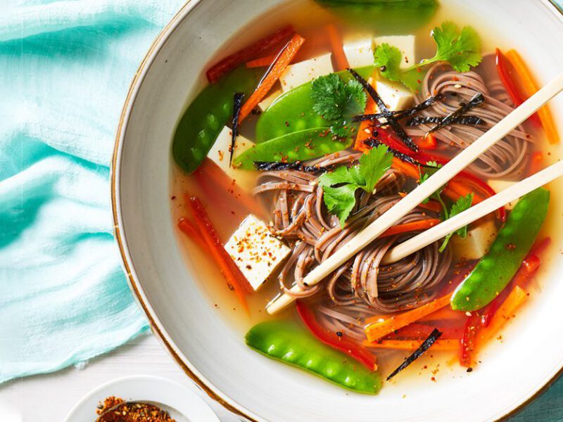vegan miso soup with tofu
