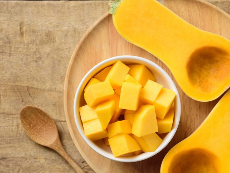 butternut squash cut in half
