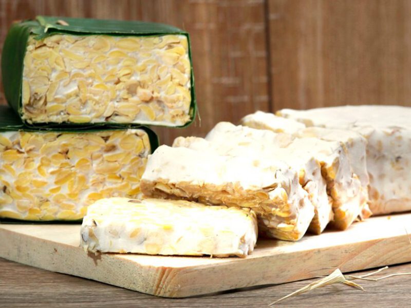 Tempeh in banana leaf