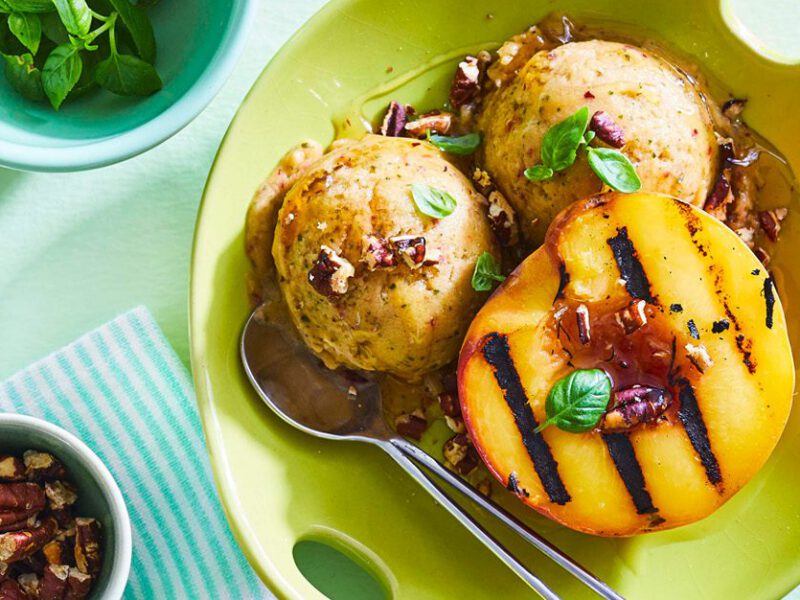 Grilled Peaches and Peach Nice Cream