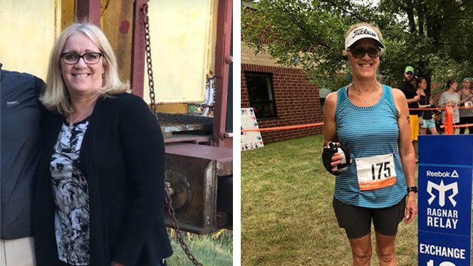 Katie Floyd before and after adopting a plant-based diet for Ankylosing Spondylitis