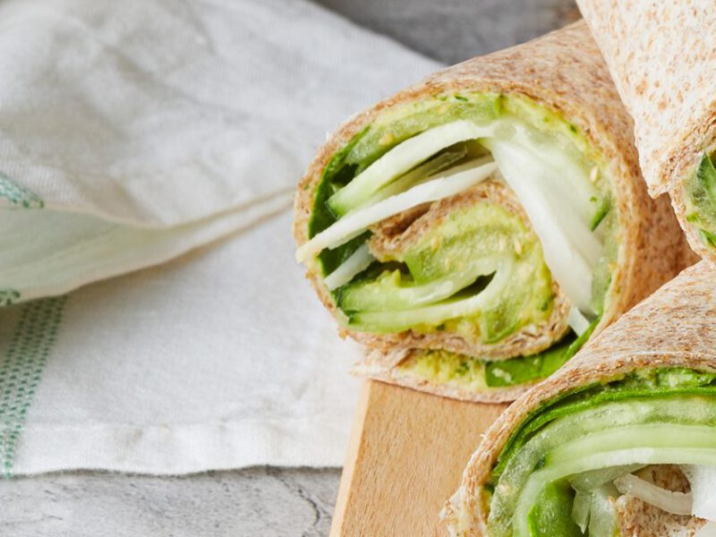 Green Wraps with Tahini Bean Spread
