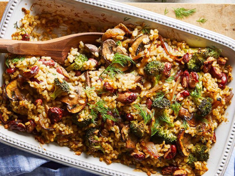 cheesy kidney bean rice vegan casserole