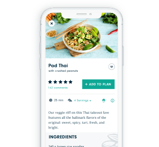 Forks Meal Planner Shown in Mobile Device