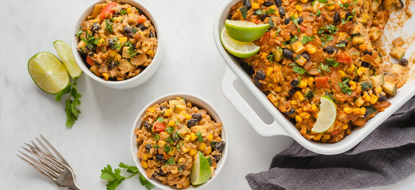 Mexican style beans rice casserole
