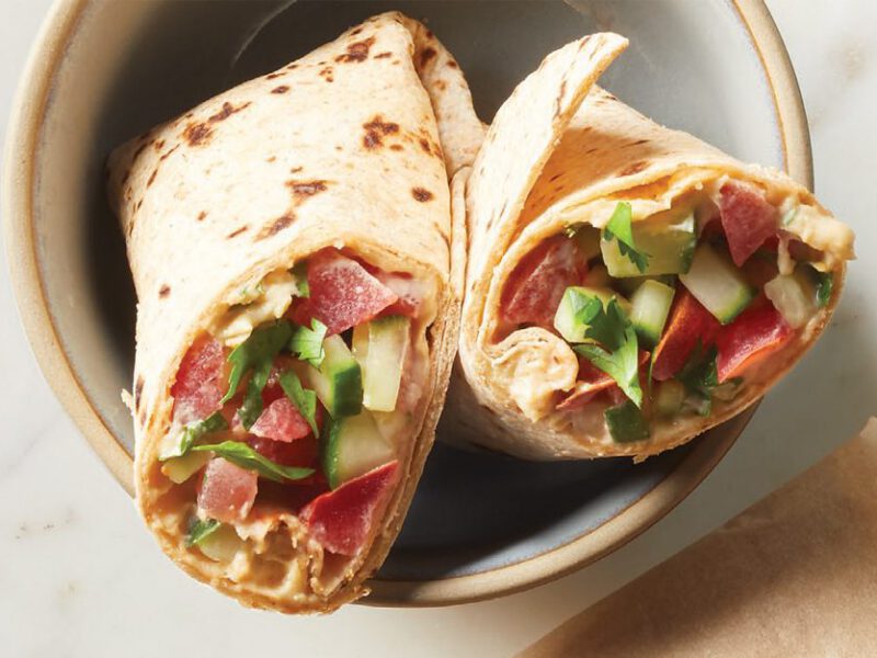 Israeli Breakfast Salad Wrap