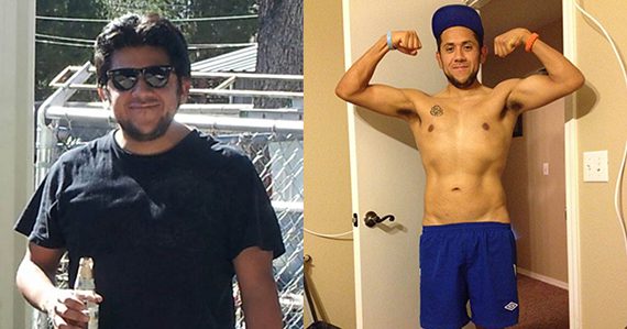 Joe Morales before and after adopting a plant-based diet