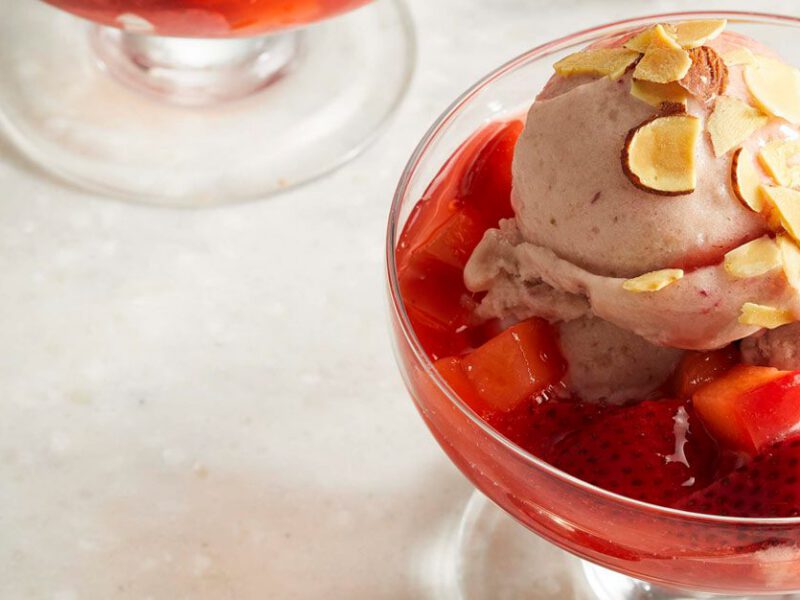 Strawberry Nice Cream Sundaes