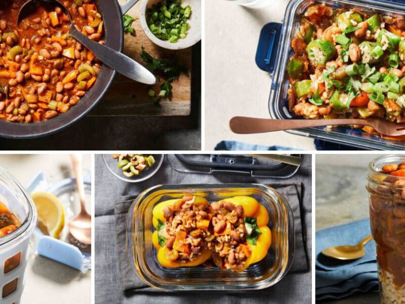 Collage of meal prep recipes
