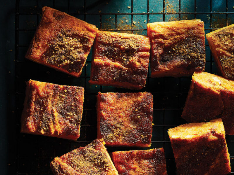 Sweet Potato Bars on a metal cooling rack