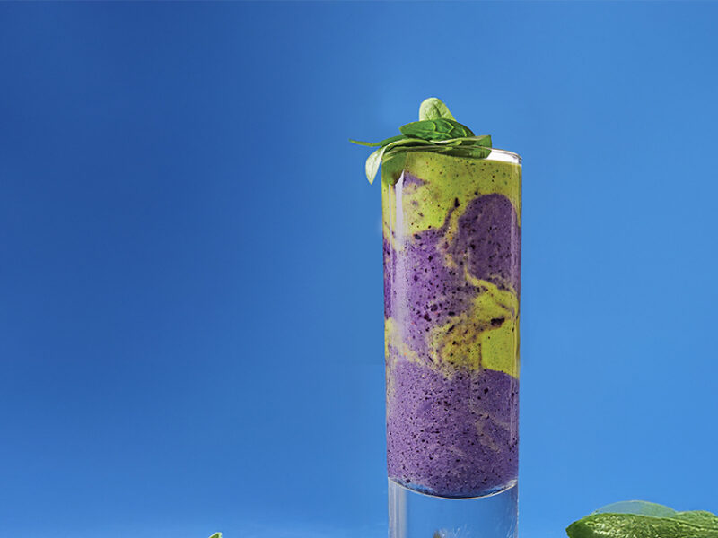Earth Day Smoothie against a blue background
