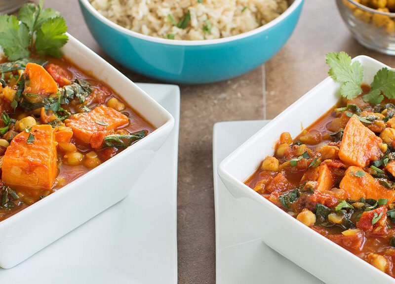 I thought I’d create a different spin on Chana Masala with them and this chickpea curry recipe is what I came up with. It’s very hearty and satisfying!