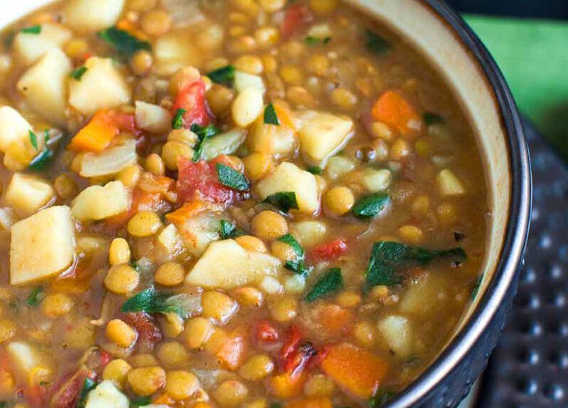 A quick and easy lentil vegetable soup recipe that wows kids and adults alike.