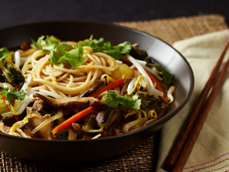 This delicious Thai noodle soup is a great one-pot meal that makes serving dinner a snap.