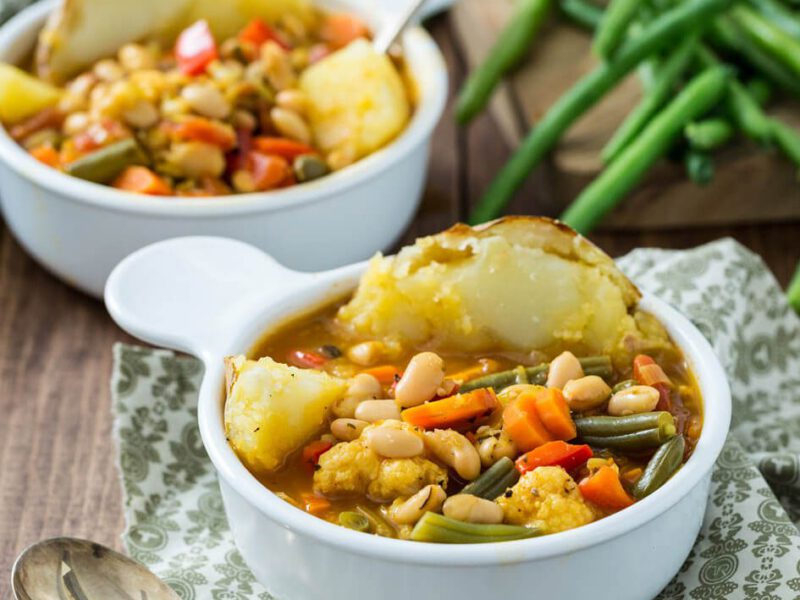 Two bowls of hearty White Bean Stew
