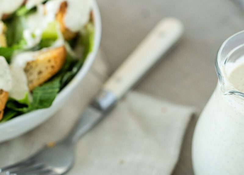 You can make this creamy, delicious (and very authentic-tasting) vegan Caesar dressing recipe as is, or add nutritional yeast for a cheesy twist!