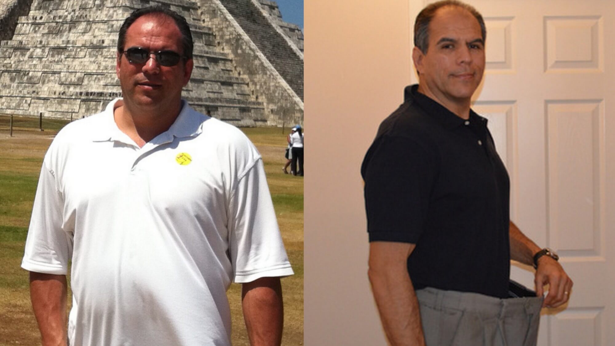 Marc Ramirez before and after he reversed his diabetes and stopped all medications with a plant-based diet