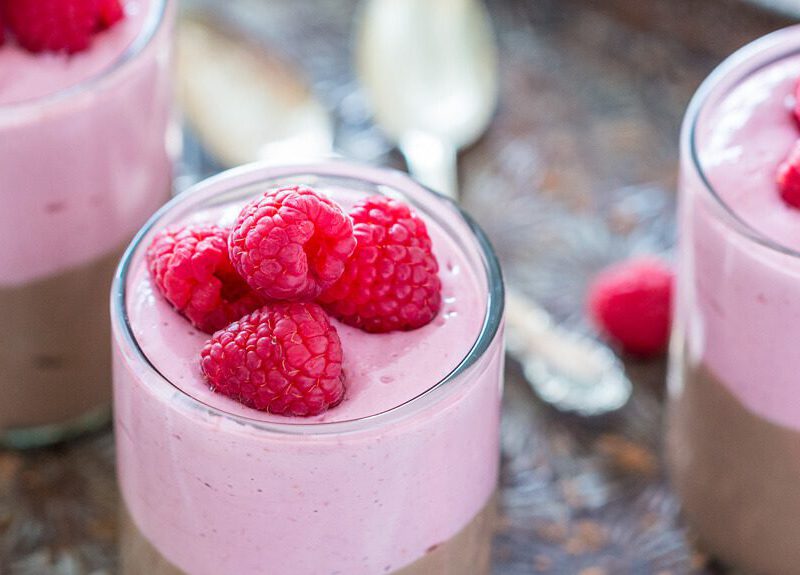 Chocolate and raspberries have a natural affinity for each other, as is well showcased in this delicious healthy parfait recipe.