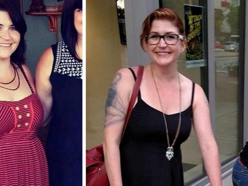 Emily Brandehoff before and after going plant-based