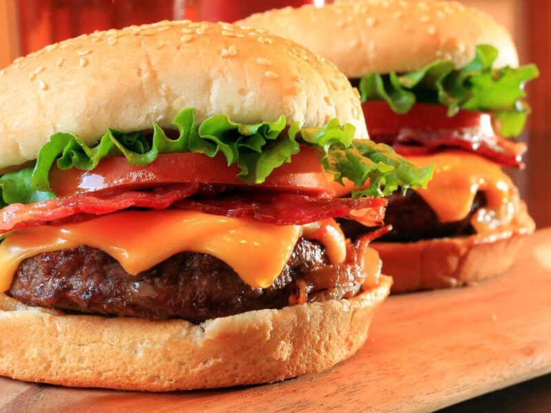 saturated fat, bacon cheeseburger