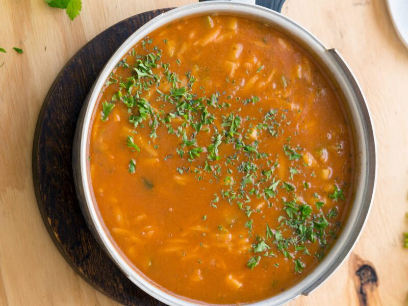 Tomato-Vegetable Shorba with Orzo