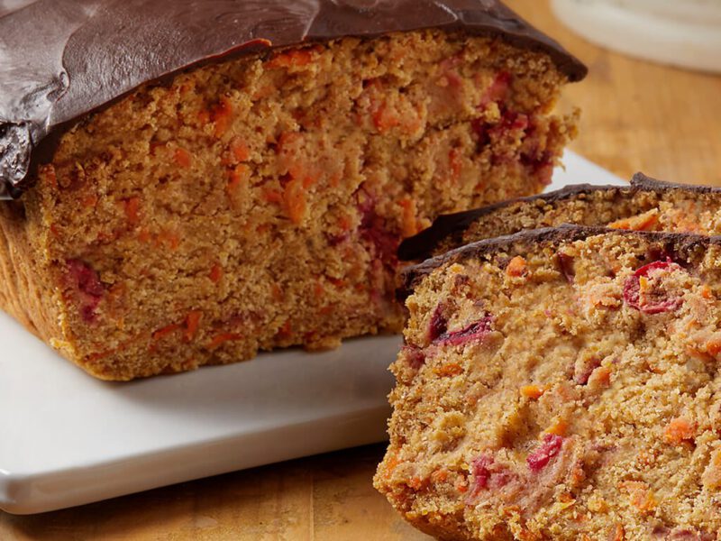 Vegan Cranberry Carrot Cake with Chocolate Ganache