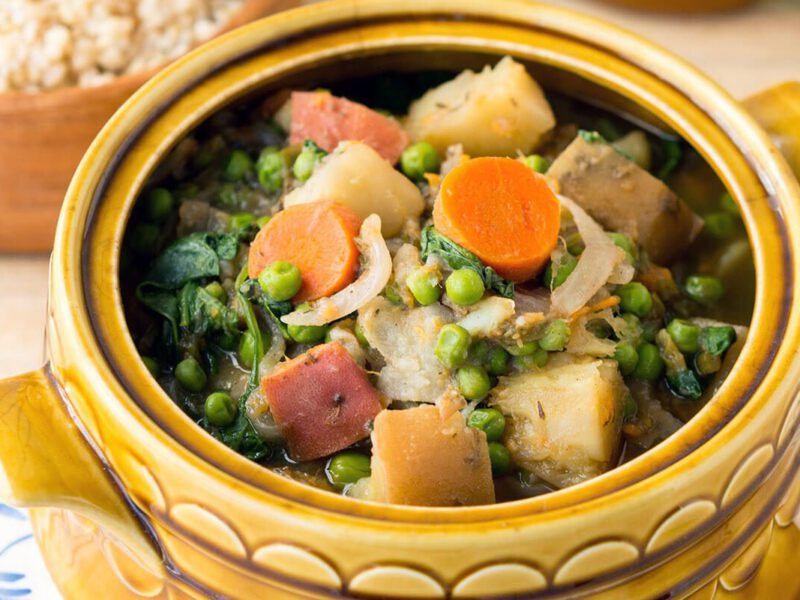 Jamaican Green Pea and Spinach Stew