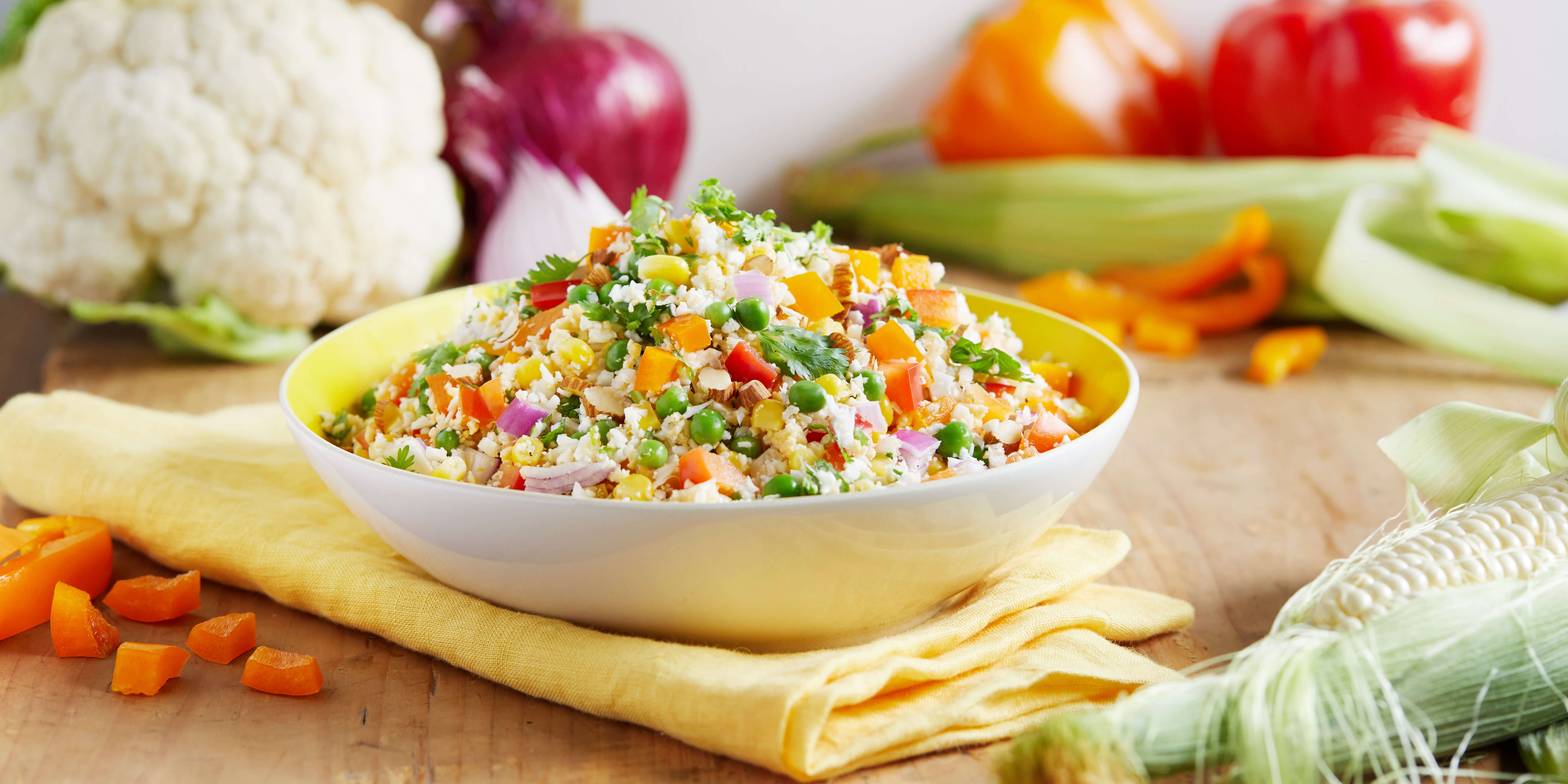 Rainbow Cauliflower Rice Salad Forks Over Knives
