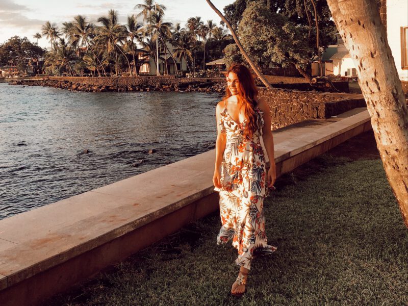 Lauren Melton walking by a river