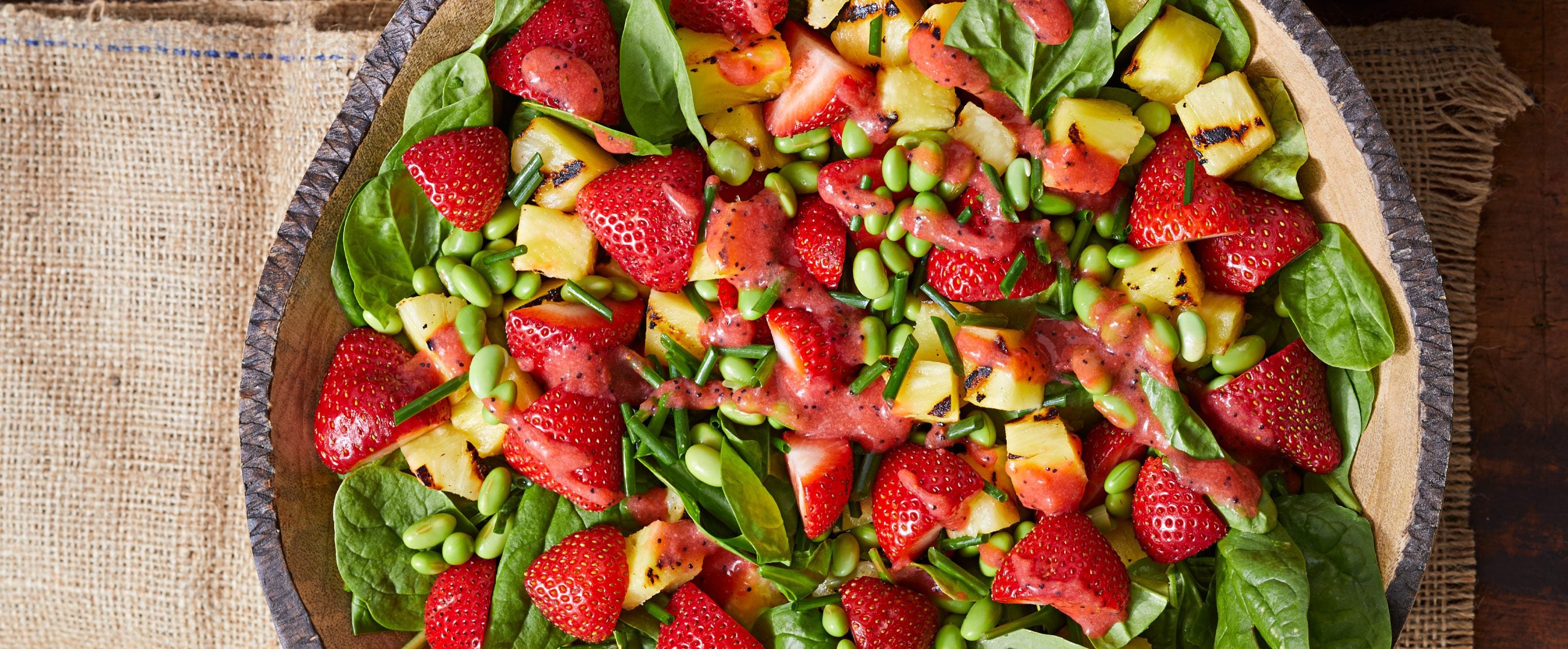 Spinach, Pineapple, and Strawberry Salad