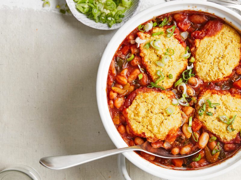 Barbecue Vegan Bean Casserole and Cornbread Bake
