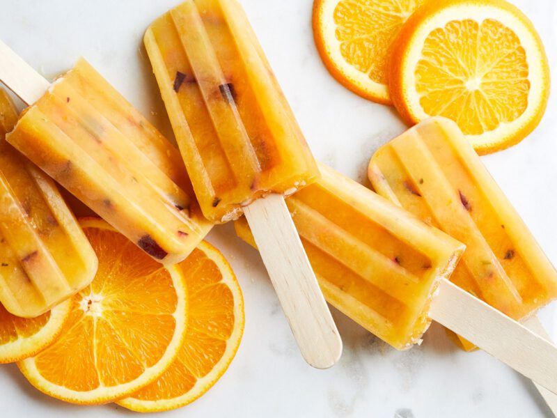 Vegan Fruit Pops Orange-Plum-Rosemary Ice Pops