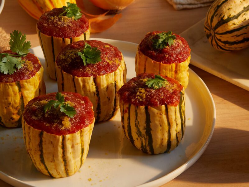 Delicata Stuffed Squash with Creole Quinoa Stuffing for wordpress