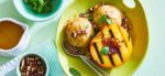 Grilled Peaches with Basil-Peach Nice Cream