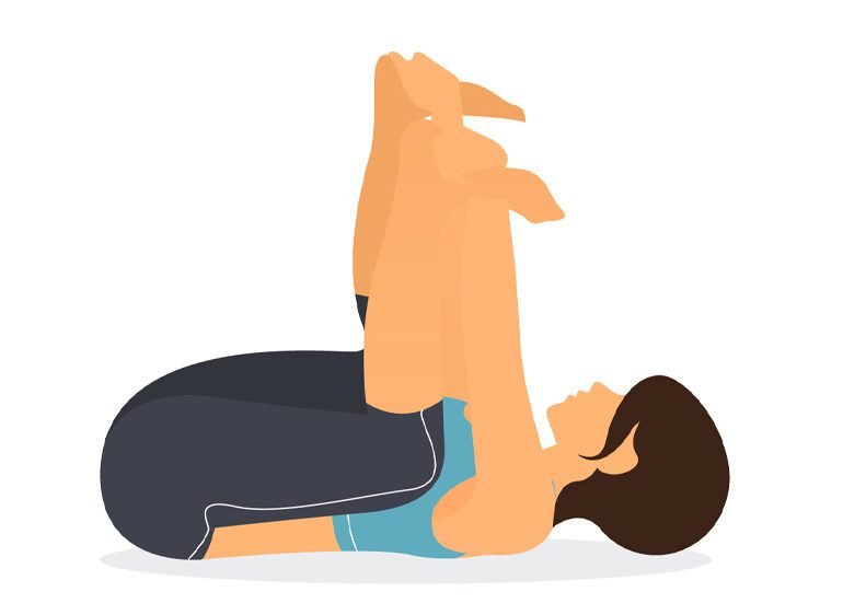 Illustration of Ananda Balasana (Happy Baby) yoga pose