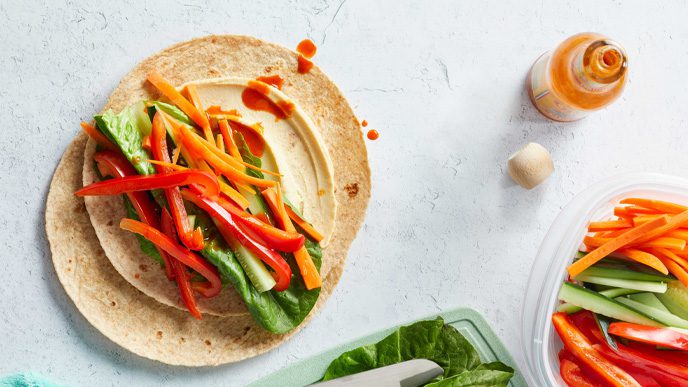 Super-Simple Hummus Veggie Wraps