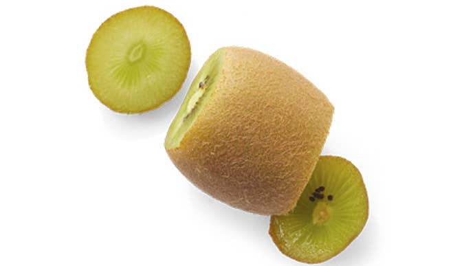 Kiwi fruit with ends cut off