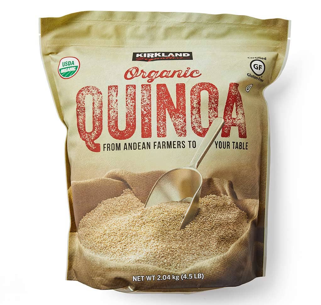 A bag of Kirkland Organic Quinoa from Costco