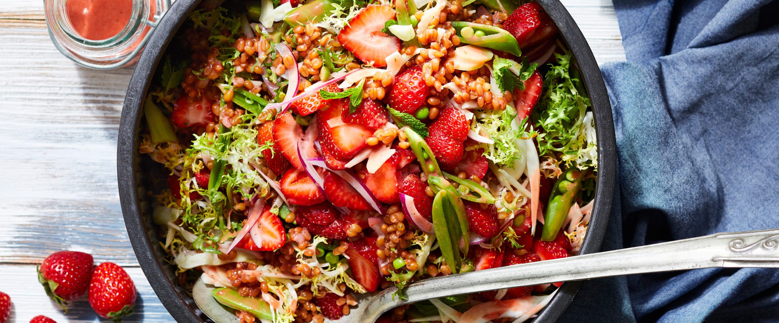 Spring Frisee Salad With Strawberry Vinaigrette Forks Over Knives