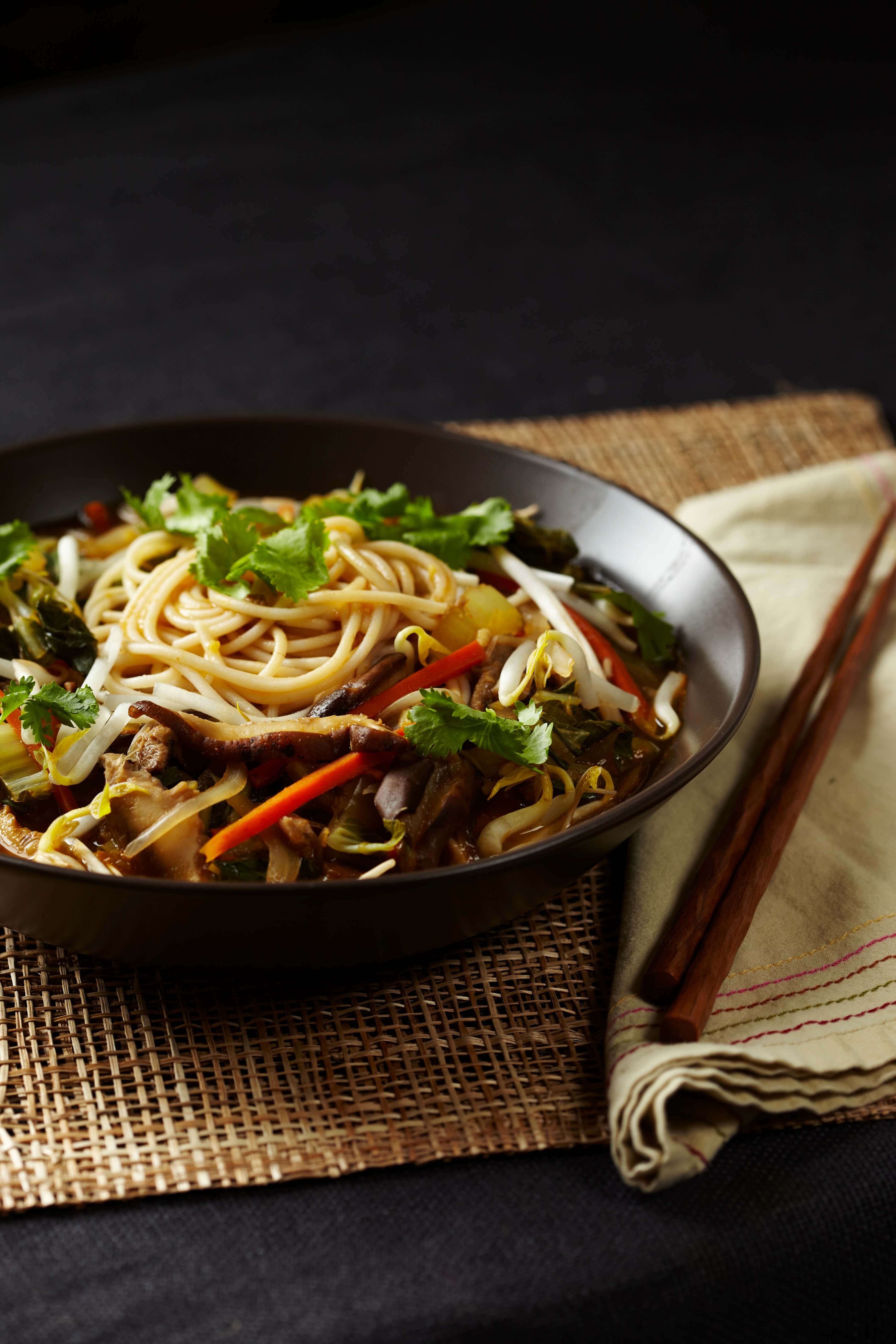 This delicious Thai noodle soup is a great one-pot meal that makes serving dinner a snap.