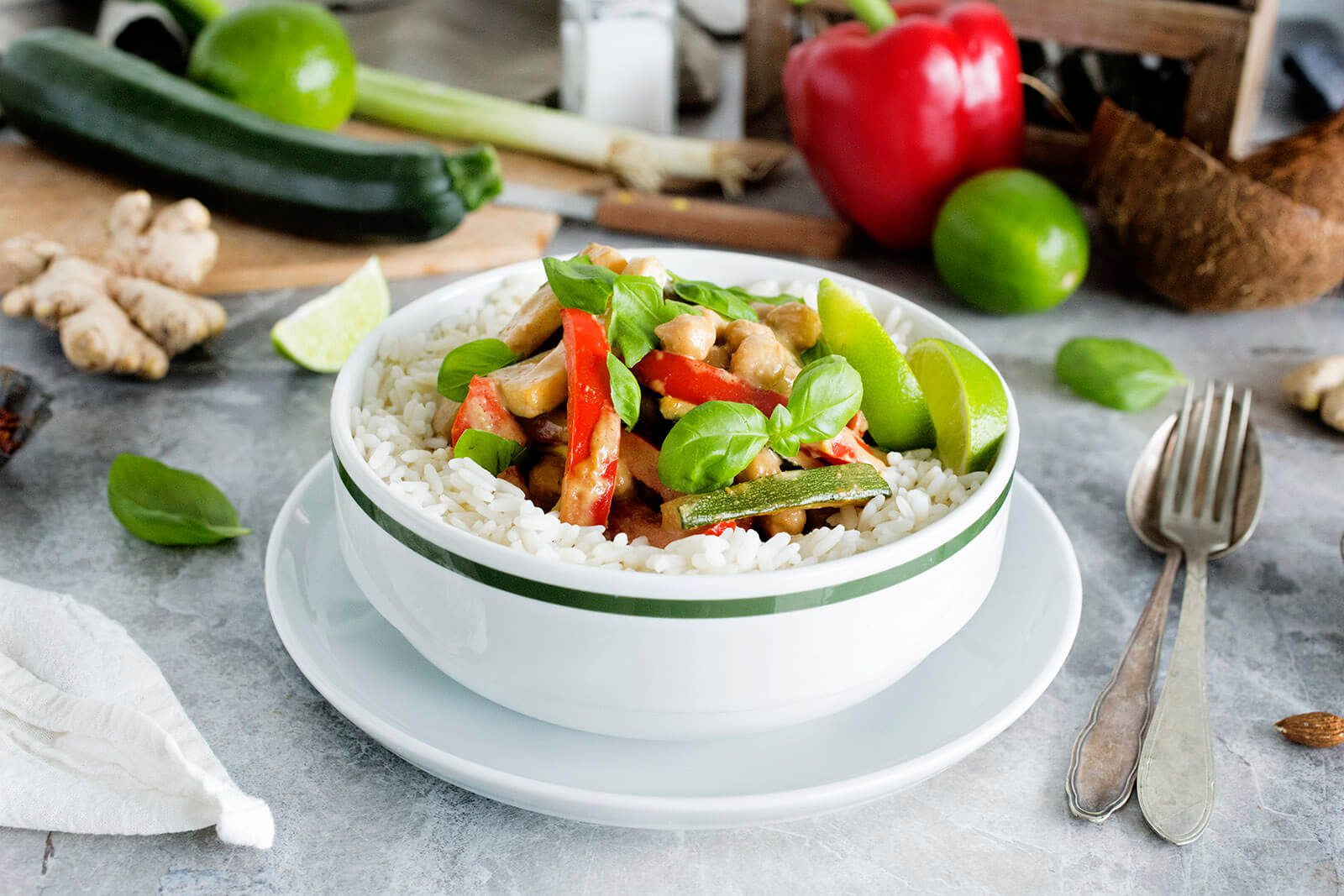 Thai Chickpea-Almond Curry