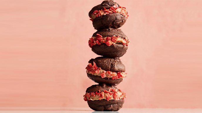 Chocolate-Strawberry Vegan Whoopie Pies